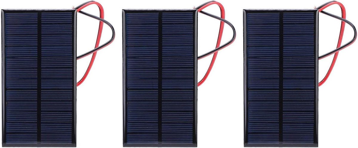 Zonnepanelen Set - Cel Energie Module - Experimenteel Gebruik - Zwak Licht Effect - 3 Stuks - Zwart