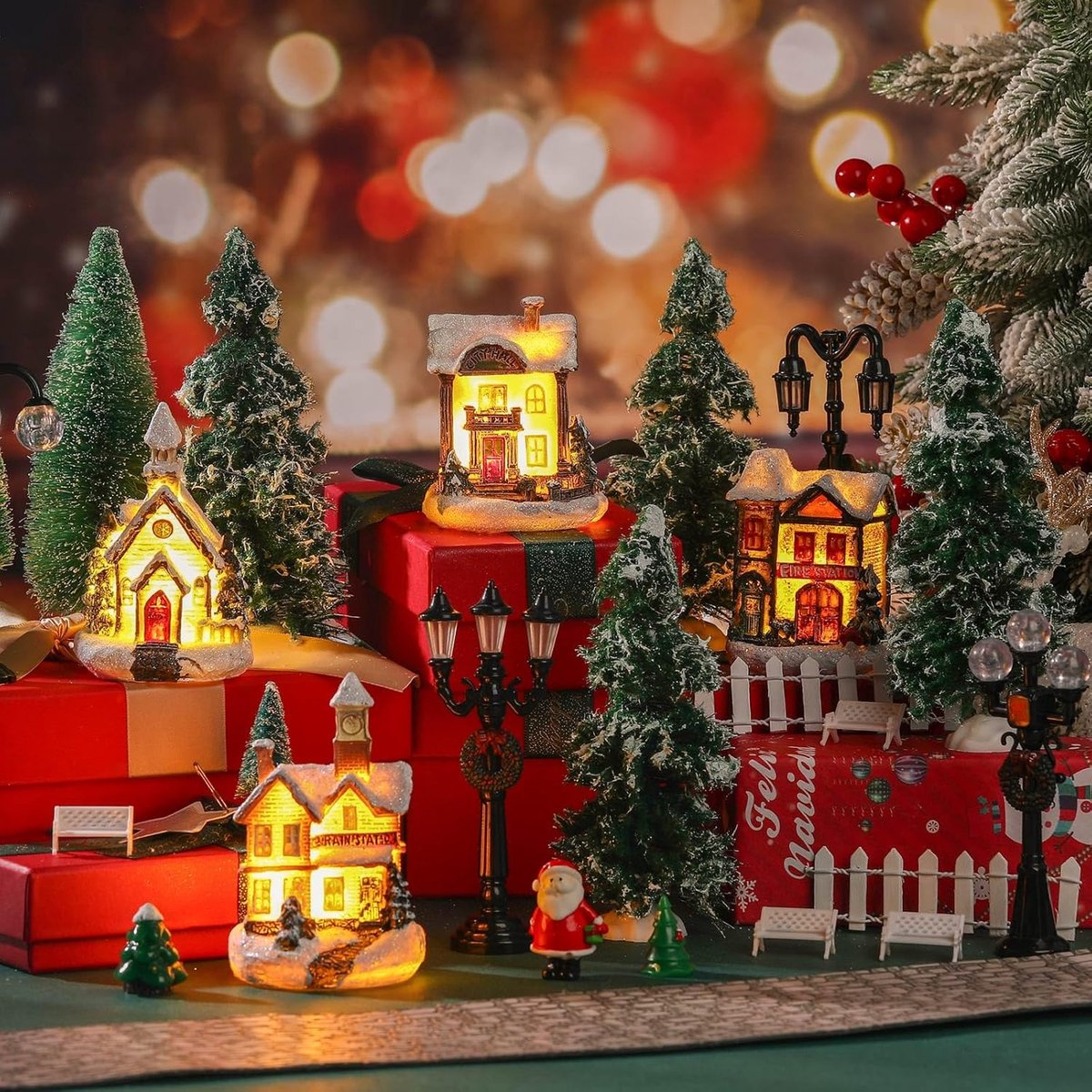 27-delige Set Kerstdorp Accessoires met LED Verlichting – foto 4