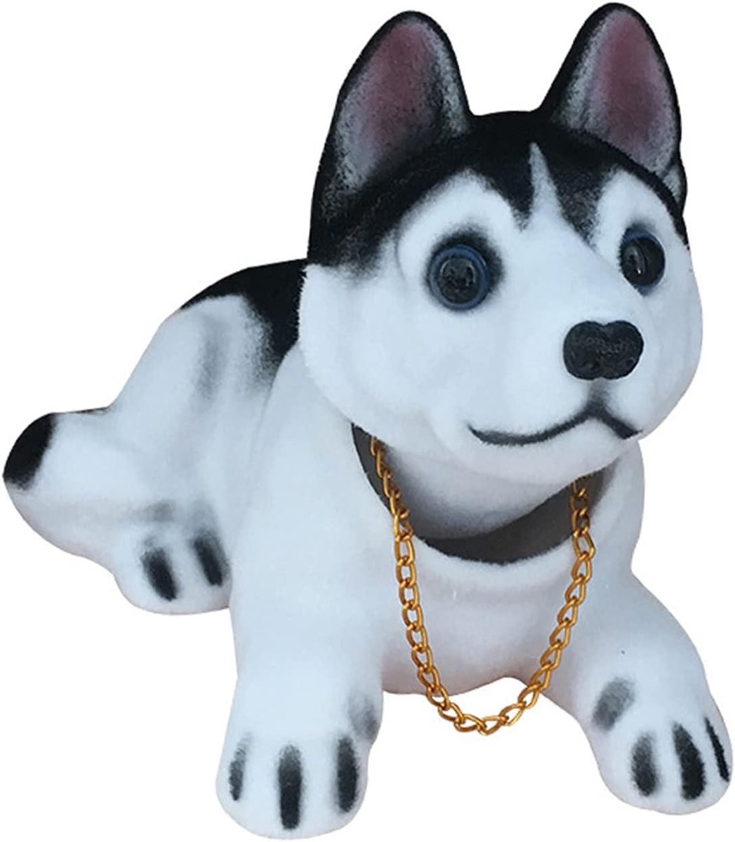 Hond Dashboard Bobble - Knikkende Hondenpop - Auto Interieur Decoratie - Realistisch Gevlokt Haar