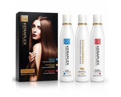keratine behandeling - Keraplex 5min! De Braziliaanse keratinebehandelingsproducten voor zacht en glanzend haar - Keratinebehandeling - Keratineshampoo - Braziliaanse thermische reconstructie voor haar - Amino-hydraterende conditie - 3 in één
