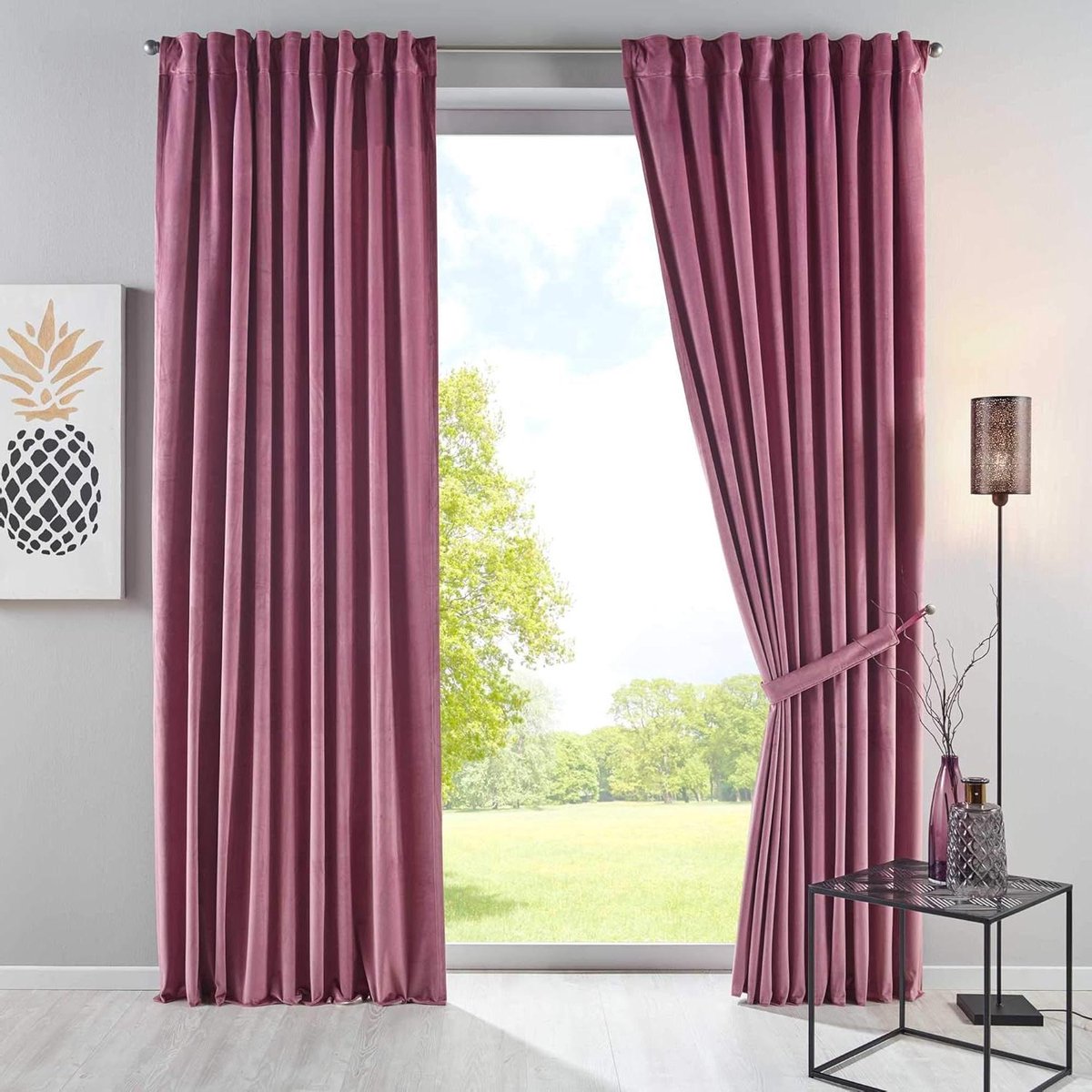 Verduisteringsgordijn - Ondoorzichtig gordijn - Ruimte verduisteren - Warmte-isolerend - 280 x 135 cm - Oudroze