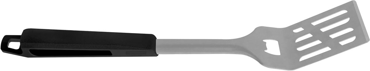 Grillspatel - Barbecue spatel - Buiten koken - Geïntegreerde flesopener - 41 cm - Zwart