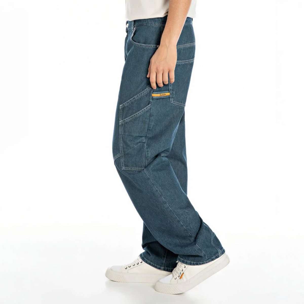 REPLAY RELAXED FIT CARGO DENIM PANTS Blauw 32 EU
