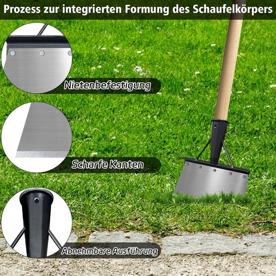 Onkruidverwijderaar en Reinigingsschop voor Tuin - Multifunctioneel Tuingereedschap - Plantenschop voor Grasverzorging - Tuinaccessoires en Schaaf (24 cm) van Merkloos	 — afbeelding 5