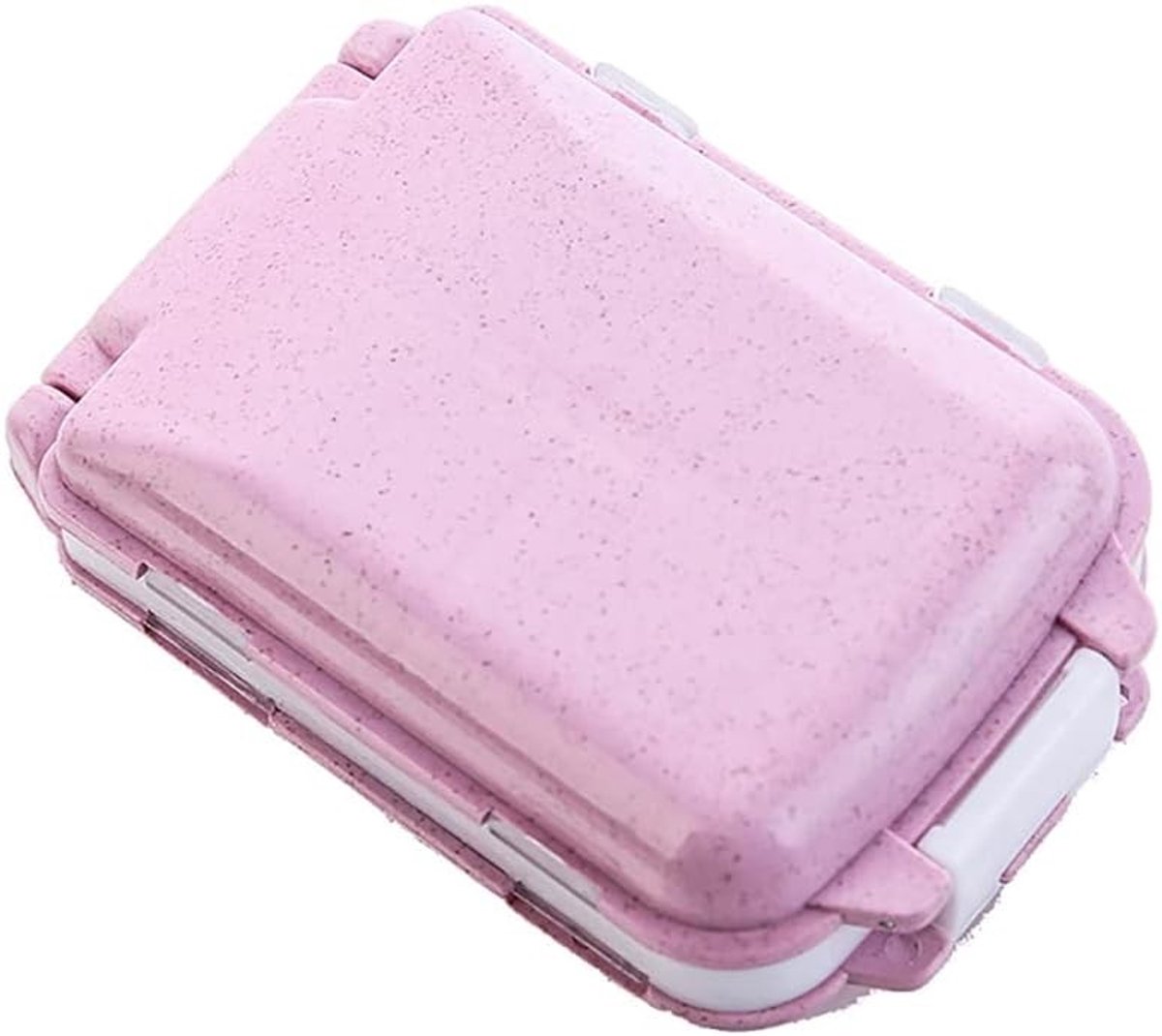 Multilayer Pillendoos met 8 Compartimenten, Vochtbestendige Reistas voor Medicijnen, Vitaminen en Supplementen (Roze)