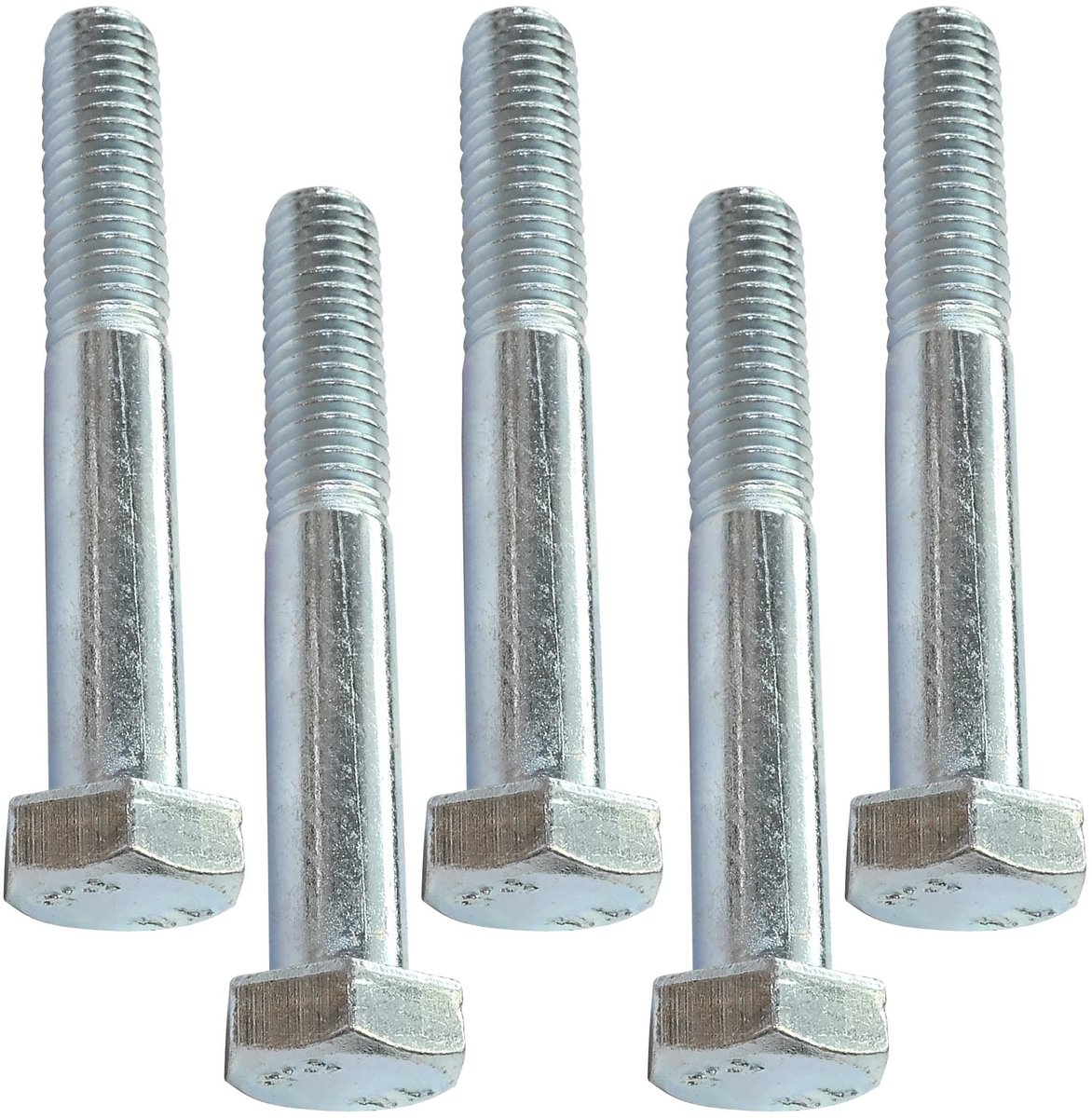 Dailygoods- Bout M8x55 - 5-delige Set - Zeskantkop - Verzinkt Staal - Kwaliteitsklasse 8.8 - DIY - Bevestigingsmateriaal - Schroef