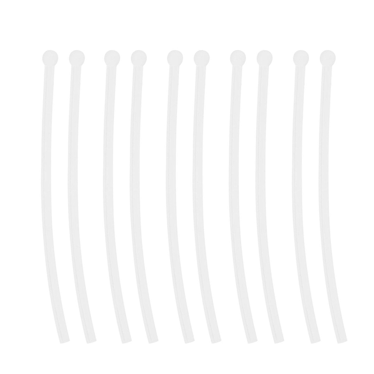 Dailygoods- Oorhaken Antislip - Siliconen Eindpunten - 70 mm - Compatibel met Air Spirit Titaniums - 5 Paar (10 Stuks) - Transparant/Wit - Oorbeschermers