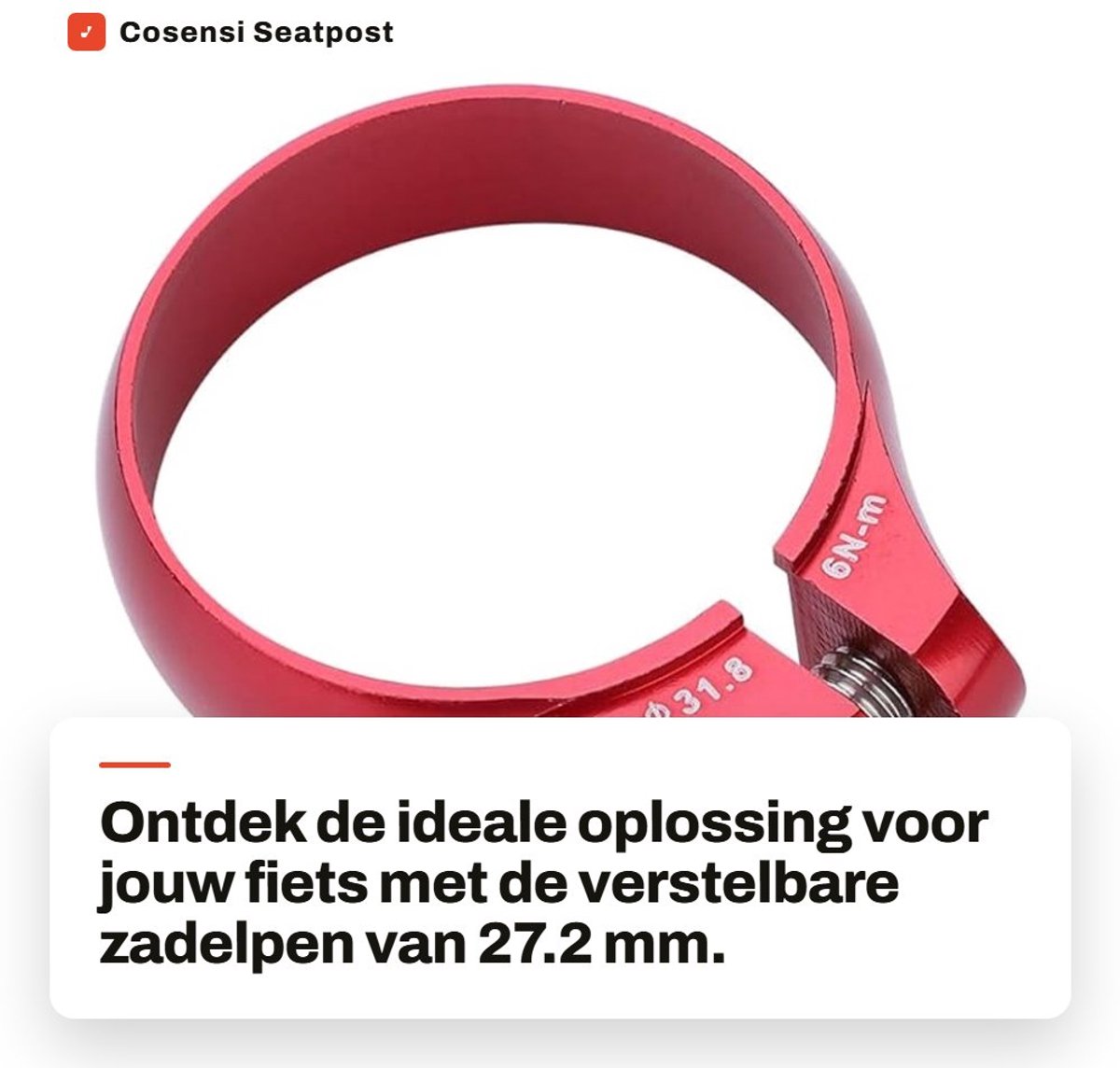 Dailygoods- Zadelpen 27,2 mm - Zadelklem - Aluminium Legering - Verstelbaar - Lichtgewicht - Eenvoudige Installatie - Zadelpenklem