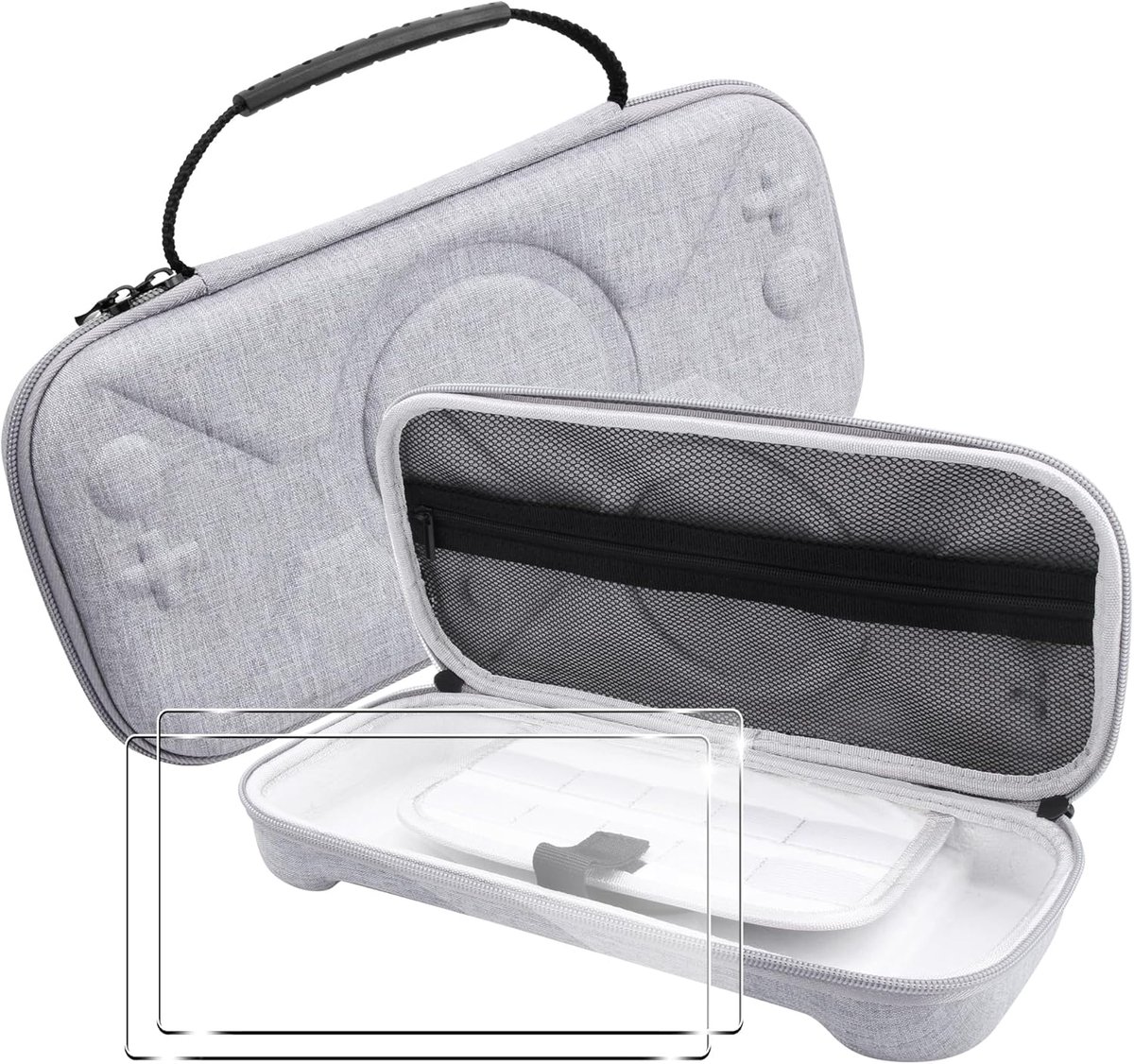 Thijox - Beschermhoes voor Nintendo Switch 2 - Schokbestendig Draagbare Tas met 2 x Beschermende Film - Grijs - Ideaal voor Reizen, Gaming en Bescherm