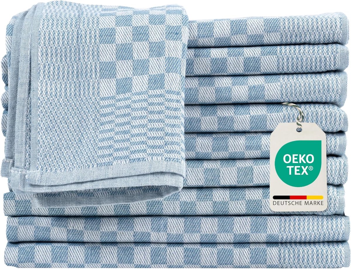 SnelShoppen - Set van 10 Luxe Keuken Handdoeken 50x70 cm - 100% Katoen - Hoge Vochtabsorptie - Ideaal voor Horeca en Thuisgebruik - Keukenhanddoeken -