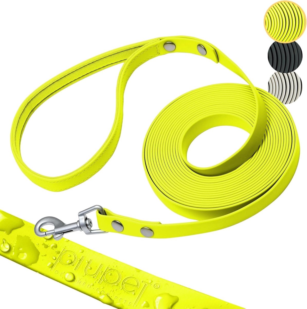 Thijox - Lange Hondenriem 5m 10m 20m | Waterafstotende Trainingslijn voor Grote Honden | Neon Geel | Perfect voor Wandelen en Trainen | Duurzaam en Co