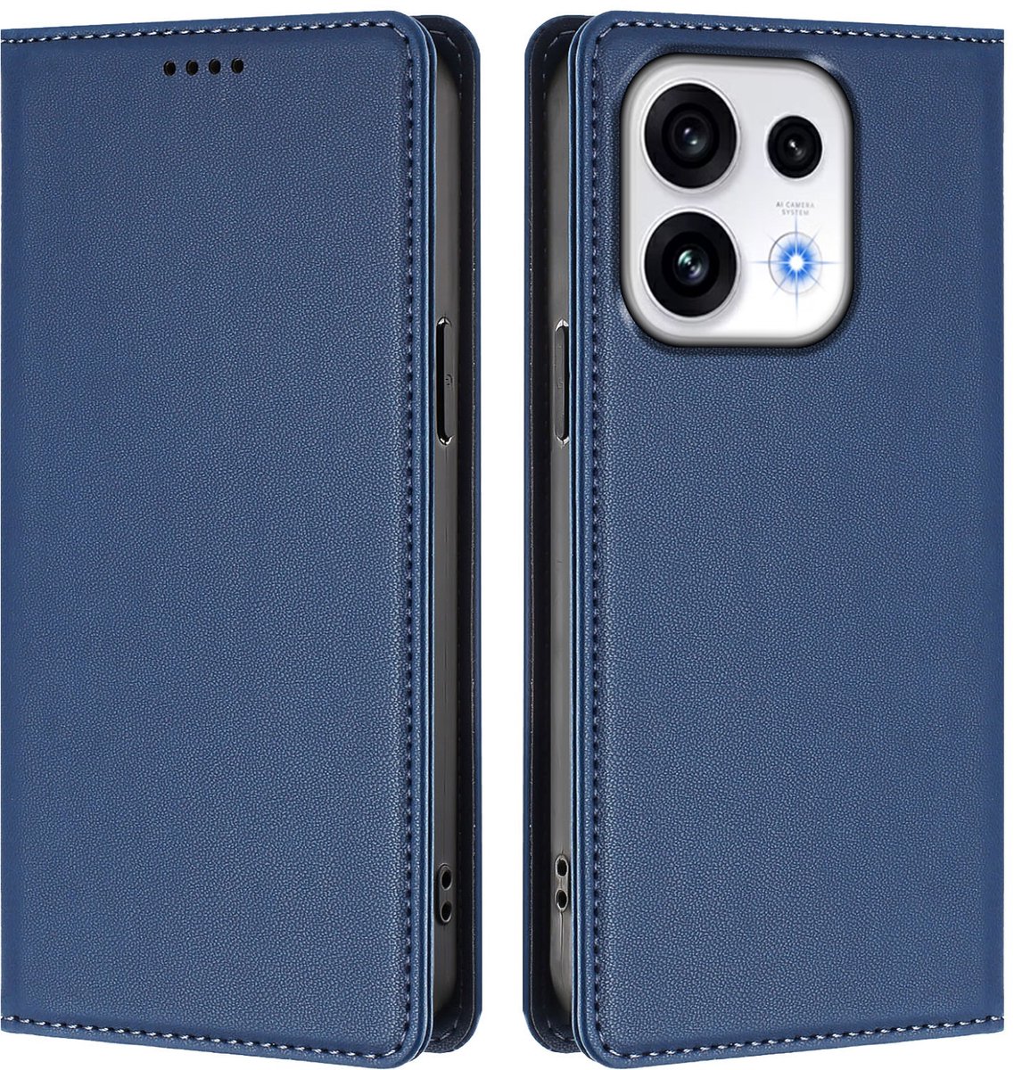Coverup Hoesje - Geschikt voor OPPO Reno16 / Reno16 Pro Hoesje - Coverup Classic Book Case - Blauw