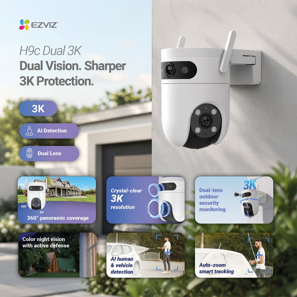EZVIZ H9c Dual 3K Beveiligingscamera Buiten - 360° Pan & - afbeelding 2