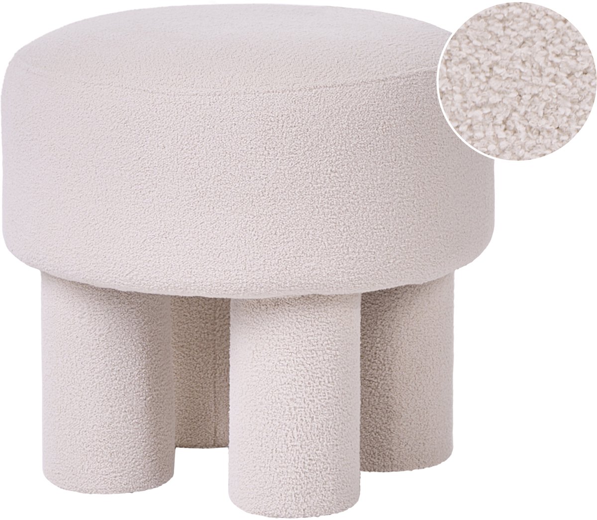 CANBY - Hocker - Off-white - Bouclé