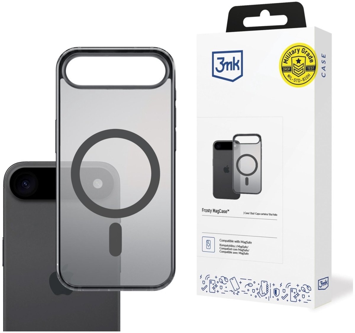 3Mk Frosty Magcase Zwart Voor Apple Iphone 17 Air Hoesje Met Bescherming