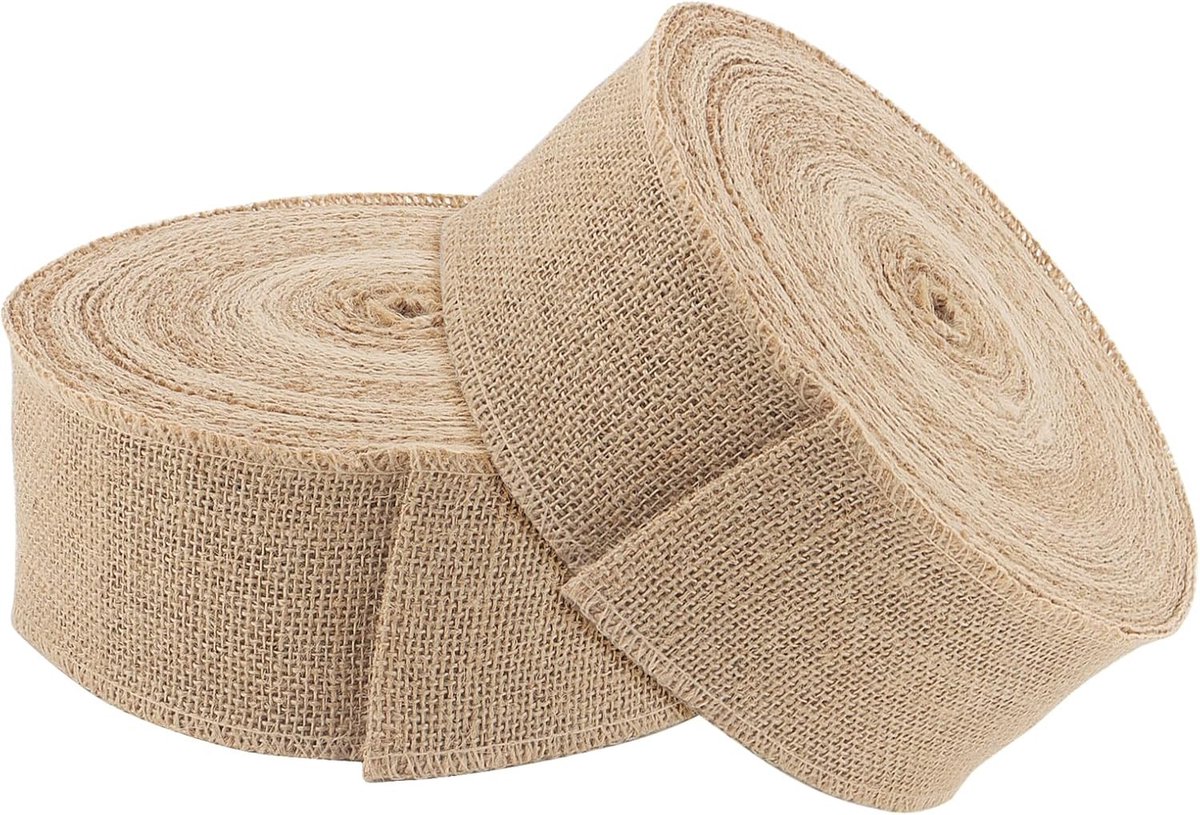 Hessiaanse Jute Lint Roll van 8cm x 20m voor Decoraties, Cadeauverpakking en Ambachtelijke Projecten