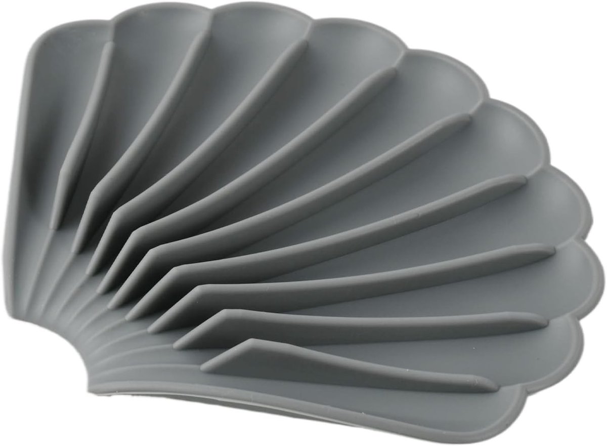 Praktische en Antislip Zeepdispenser van Silicone met Afvoer, Ideaal voor de Wastafel, Grijs en Compact