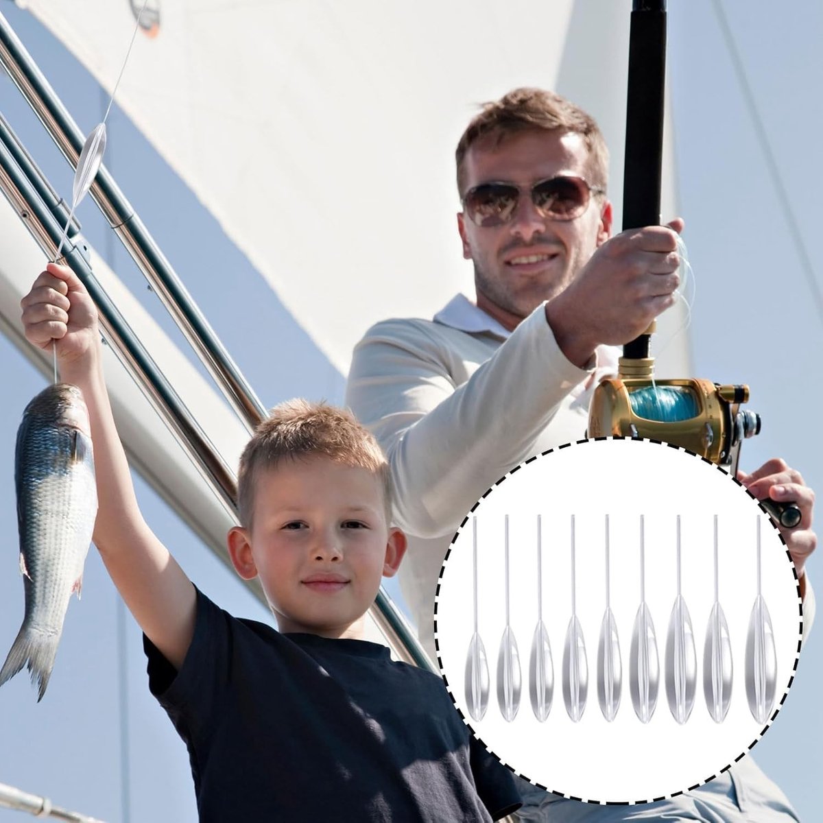 9-delige visbombardenset met verschillende gewichten voor forel- en karpervissen, ideaal voor strand en kust