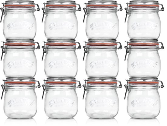 Kilner Weckpotten Set (12x 500ml) | OP=OP VOORDEELSET | 12 Weckpotten van 500 ML | Premium A-kwaliteit | Robuust en Voedselveilig | Ideaal als voorraadpot, inmaakpot of conserveerpot