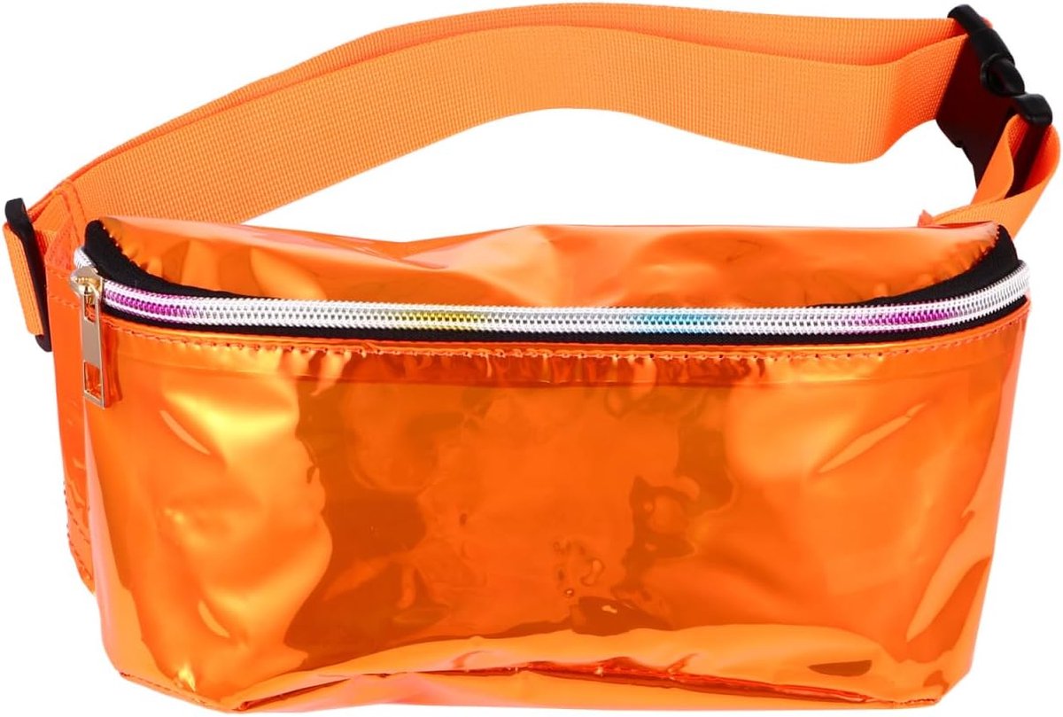 Bum bag transparant - neonkleur oranje - sportief ontwerp - ideaal voor festivals - ShopVlot