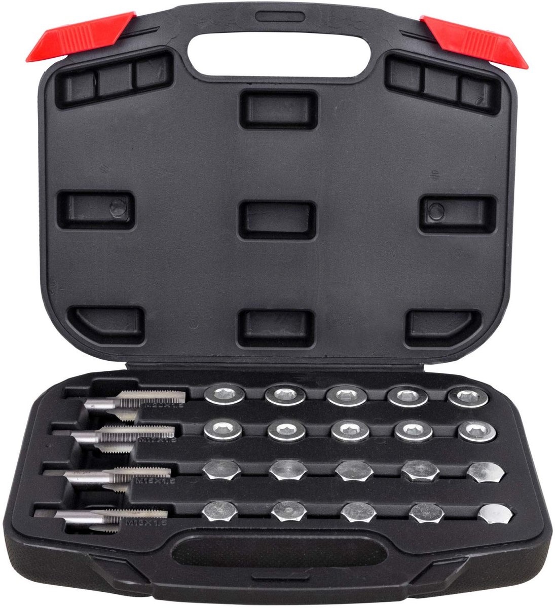 Repair kit voor olieafvoerschroef 64-delige set - Robuuste kwaliteit - Inclusief 4 gereedschappen en 20 schroeven - ShopVlot