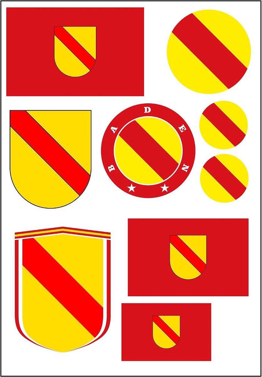 Baden stickers kaart 9 stuks - vinyl - waterdicht - veelzijdig gebruik - ShopVlot
