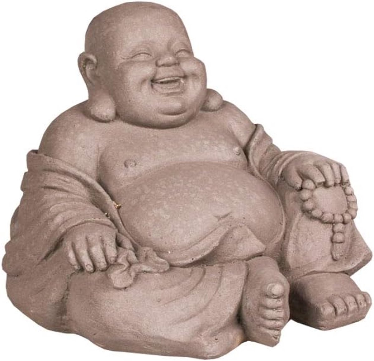 Boeddha figuur zittend 40 cm - grijs - decoratief - perfect voor binnen en buiten - ShopVlot
