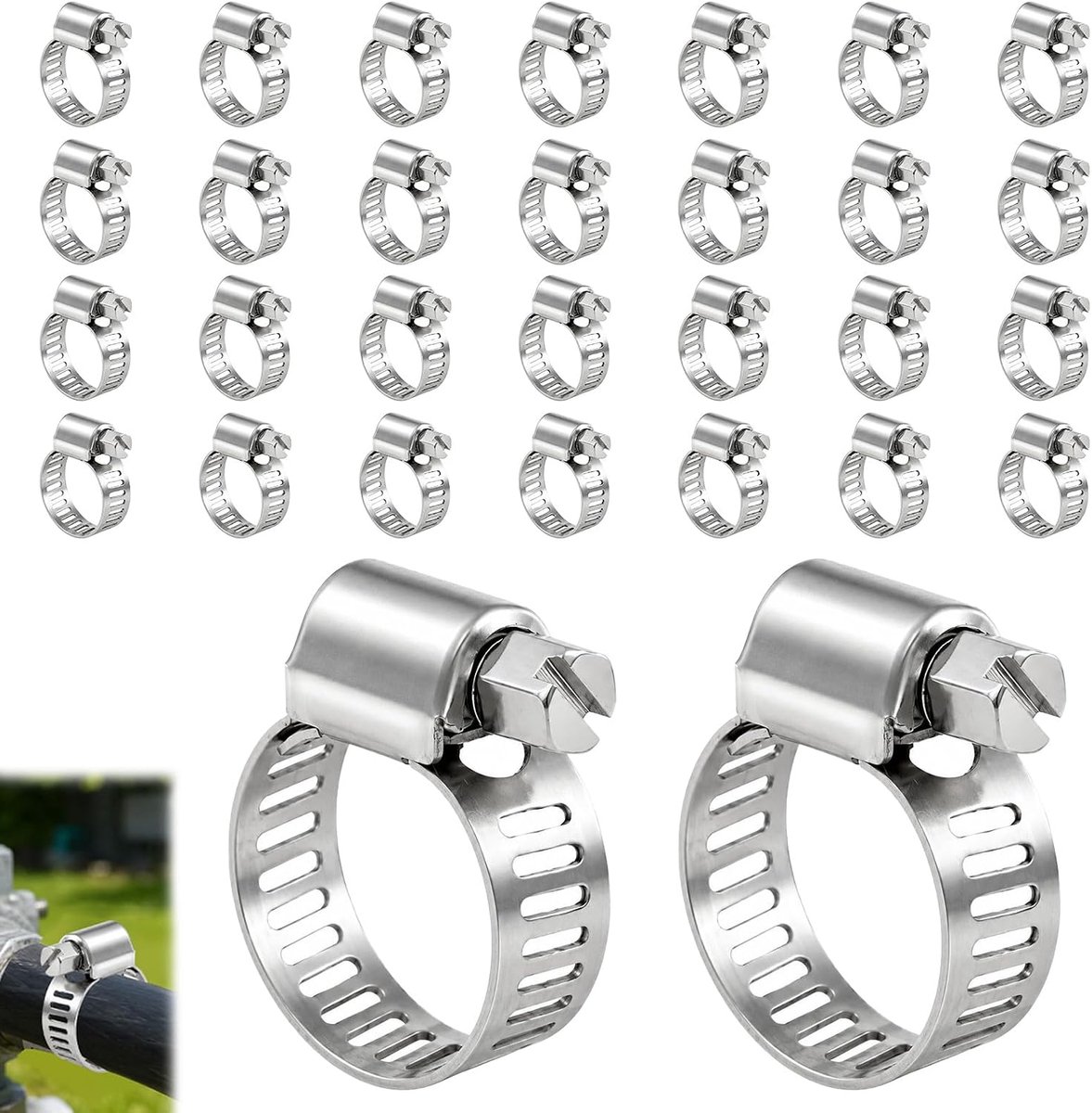 Verstelbare klemklemmen 10-16 mm - roestvrij staal 304 - sterke en duurzame klem - ideaal voor slangen en loodgietwerk - ShopVlot