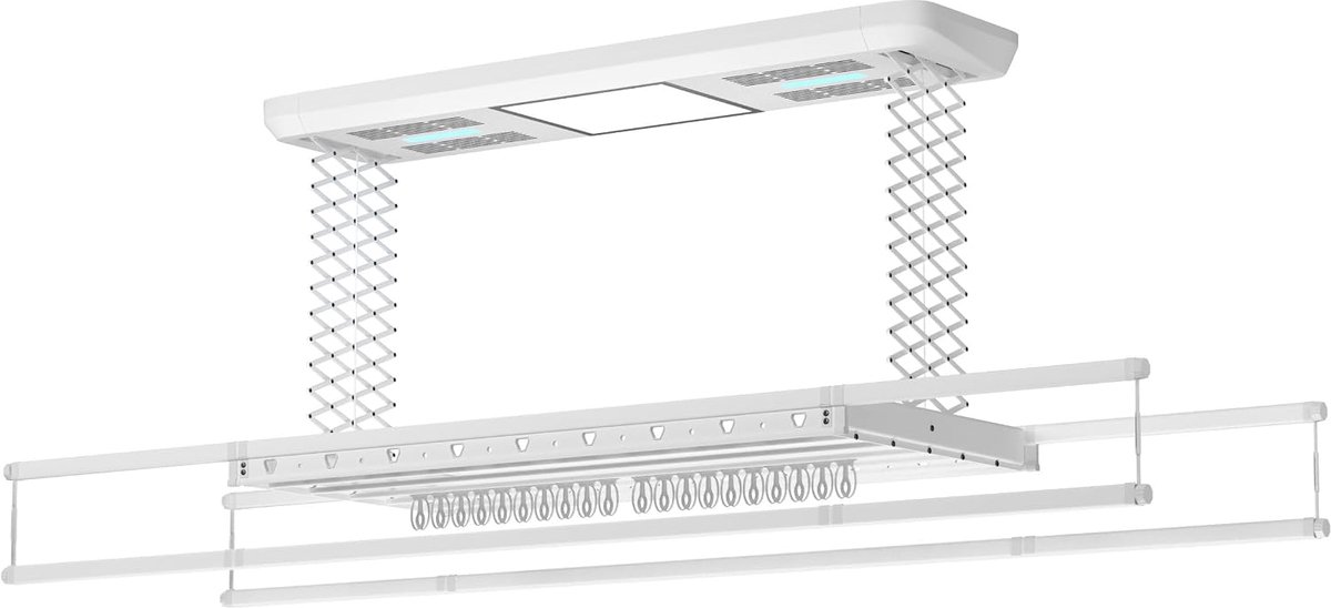 Elektrisch droogrek - plafonddroogrek Pro - 38 kg draagvermogen - ruimtebesparend - snel drogen - ShopVlot
