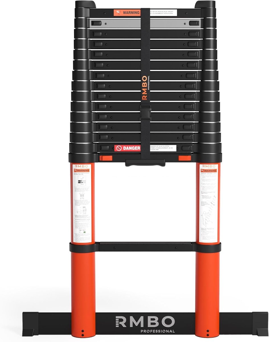 Telescoopladder 4,80m - Aluminium - Soft Closing - Voor veilig gebruik - ShopVlot