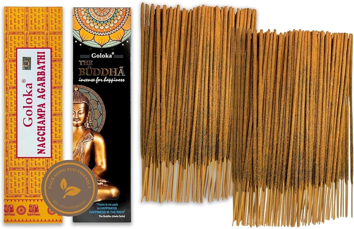 Wierookstokjes 100 g - Nag Champa & Buddha - 100% Natuurlijk - Ideaal voor meditatie - ShopVlot
