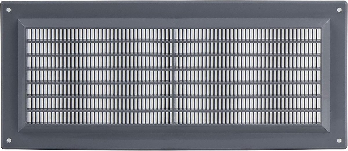 Ventilatie grille 300x130mm - grijs kunststof - insectenbescherming - eenvoudig te monteren - ShopVlot