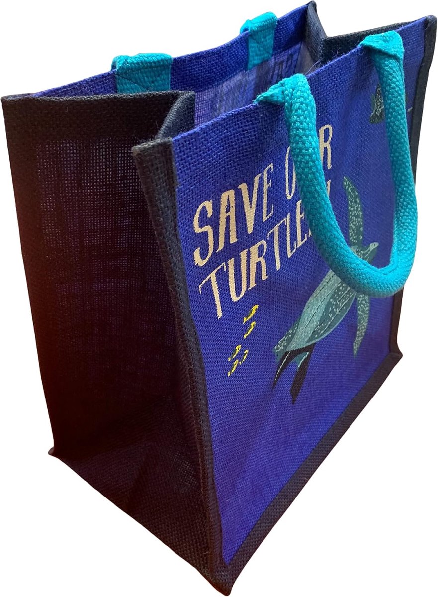 Jute shopper bag - Fairtrade - Save our Turtles - Duurzaam en stijlvol - ShopVlot