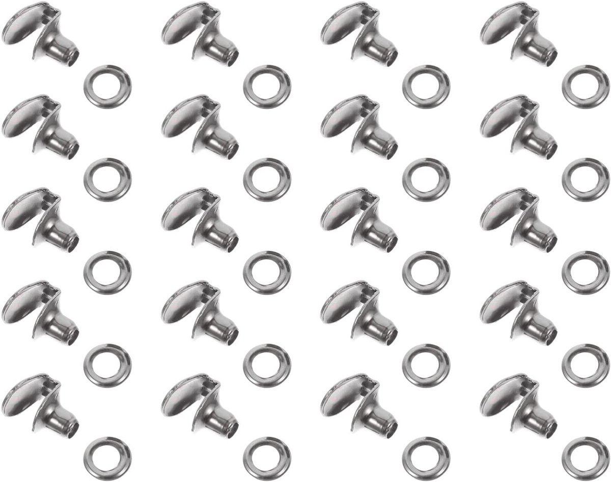 Schoenveters haken 20 stuks - Messing lussen - Grijs - Ideaal voor het repareren van laarzen - ShopVlot