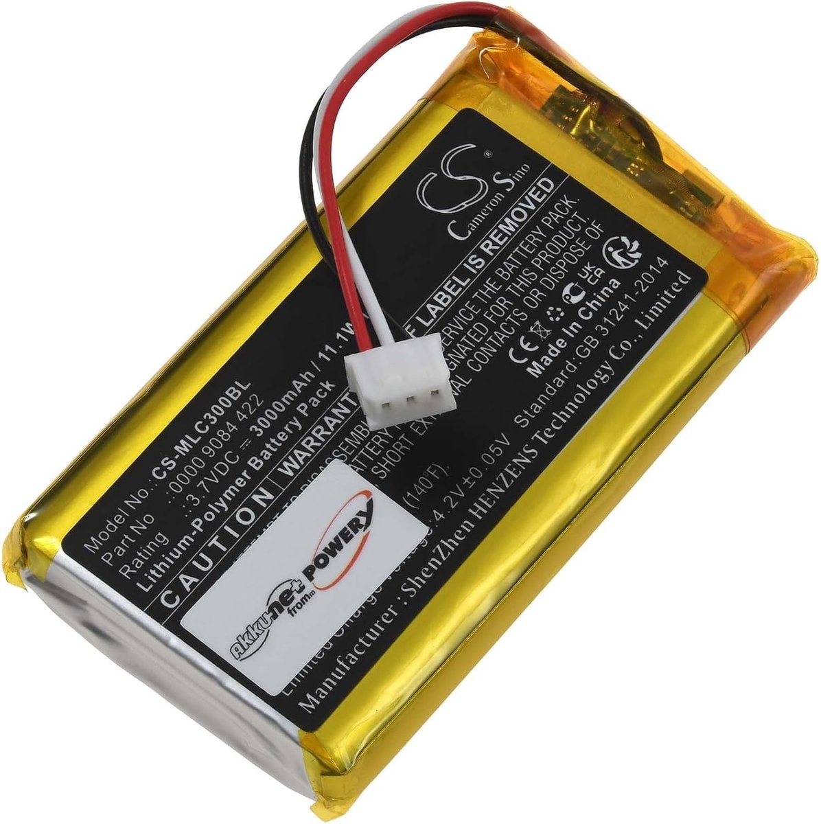 Accu 3.7V 3000mAh - Li-Polymer - Hoogwaardige vervangaccu - Betrouwbare energie voor uw apparaat - ShopVlot
