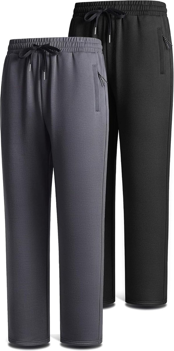 Herensportbroek 2 Stuks - Slip-on Vrijetijdsbroek - Met Ritszakken - Ideaal voor Actieve Dagen - SnelShoppen