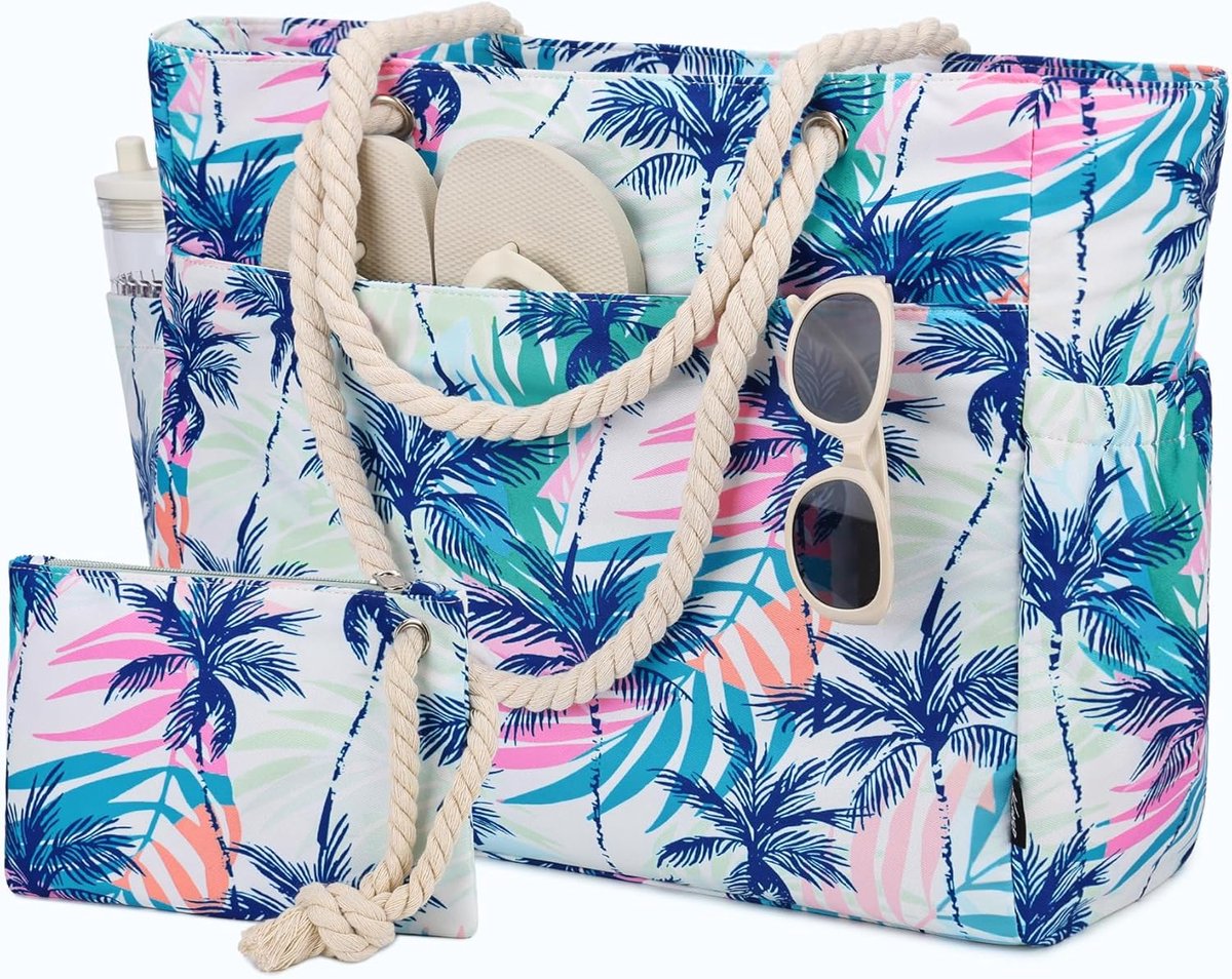 Strandtas Grote Lichtgewicht - Elegante Tote Bag - Sandproof - Ideaal voor Gym en Vakantie - SnelShoppen