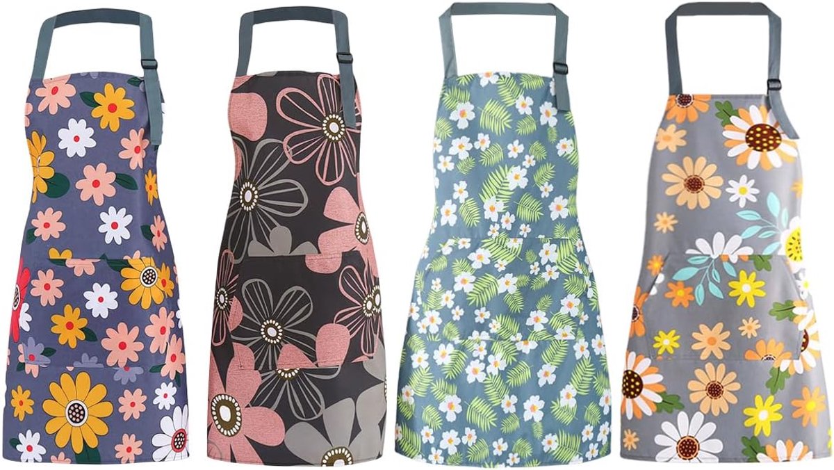 Keuken Schorten Set van 4 - Verstelbaar - Voor Mannen en Vrouwen - Ideaal voor BBQ en Koken - SnelShoppen