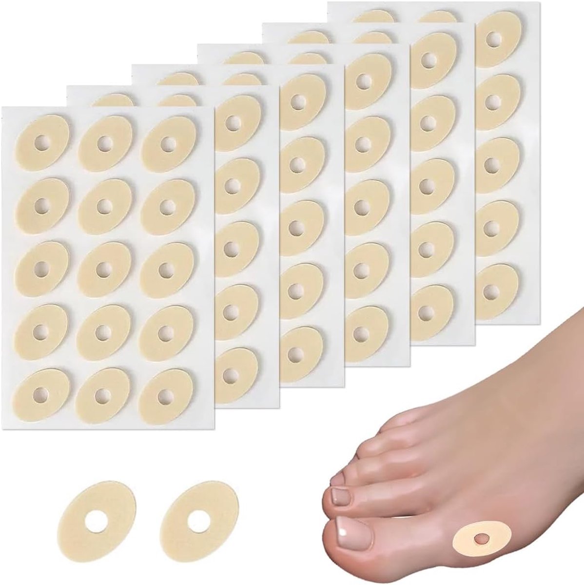 Callus pads 90 stuks - latex zelfklevend - kleine ovale vorm - pijnverlichting voor de voeten - SnelShoppen