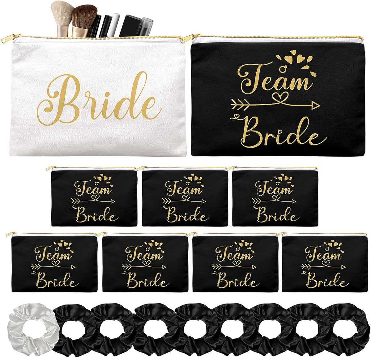 Bridal Makeup Bag set - 18-delig - Bruid en bruidsmeisjes - Perfect voor het huwelijksfeest - SnelShoppen