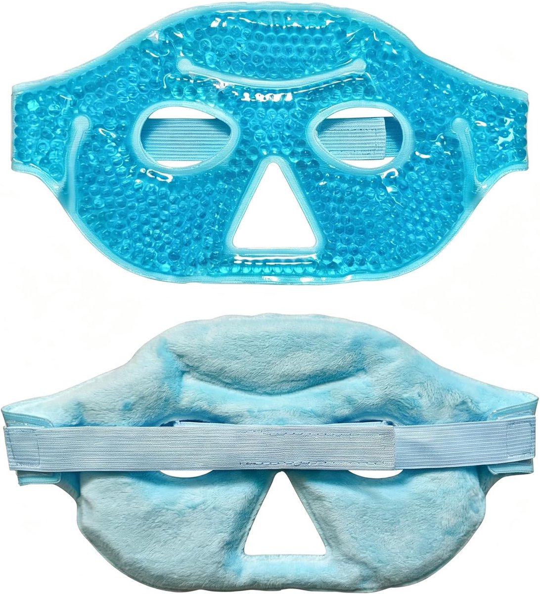 Koelend oogmasker - gelparels - pluche zijde - verlichting bij gezwollen ogen - SnelShoppen