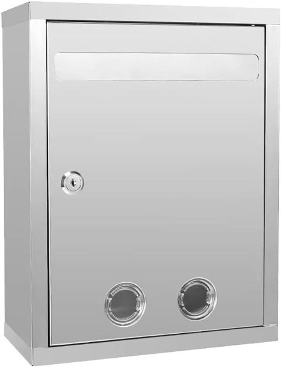 Wandbrievenbus - Brievenbus met slot - Post veilig ontvangen - Afsluitbaar ontwerp - 30x15x40CM - Zilver