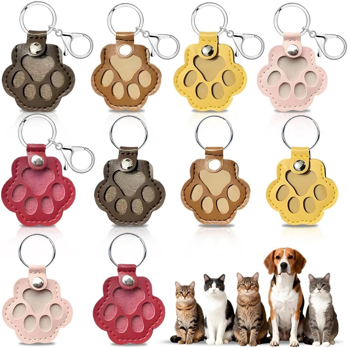 Sleutelhanger, vulbaar, dierenhaar, herdenkingssleutelring, hond, kat, bont, aandenken, schattige pootvorm, sleutelhanger, herdenkingscadeau voor honden en katten
