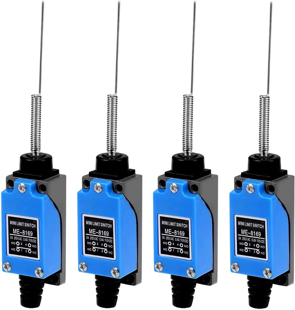 4 stks Kat Snorhaar Flexibele Spoel Lente Momentary ME8169 Eindschakelaar 1NC 1NO 0~250V/5A