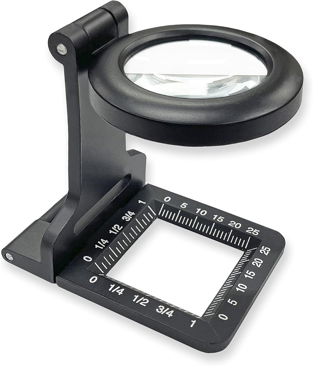 Metal LinenTest 5x zakloep en draadmeter van metaal met meetschaal zwart (LT-80)