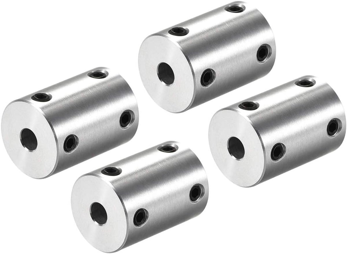 sourcing map 4 stuks starre koppelingsschroef met 5 mm tot 5 mm boring L25XD18 aluminiumlegering askoppelingsconnector motoraccessoires