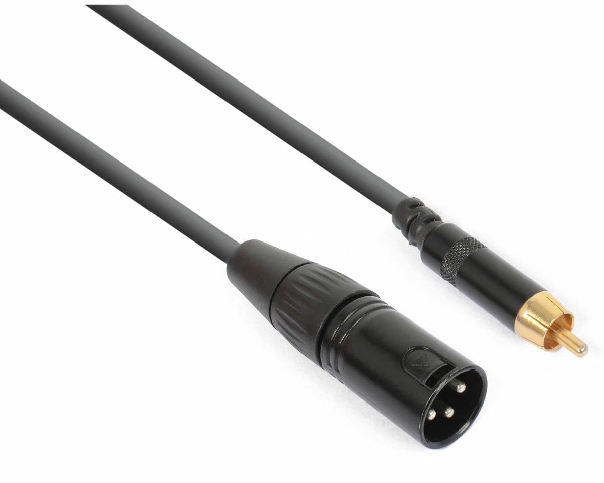 XLR Male - RCA Male 15cm - hoogwaardige materialen - ideaal voor audioverbindingen - SnelShoppen