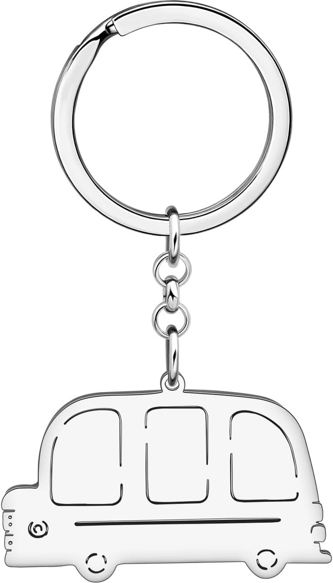 Auto Sleutelhanger Mode-sieraden Geschenken Voor Vrouwen Meisjes Charms Auto Sleutelhangers Party Favors, Verzilverde bus, M