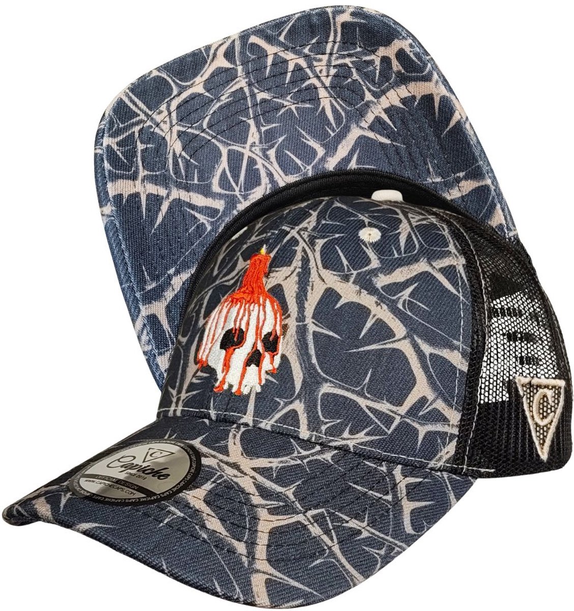 Capiche® Trucker Pet – Decay – Zwart/Beige – Verstelbaar met Druksluiting – Sportcap – Pet voor Heren – Decay