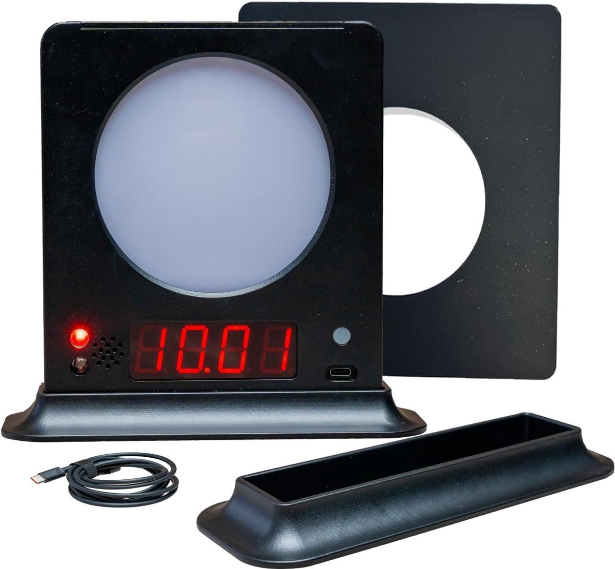 Reaction Target 1-Pack - 2 aanpasbare maten (standaard 100 mm formaat met 60 mm insteekplaat), schietdoelen met timer voor reactiesnelheidsoefeningen, inclusief houder en USB-oplaadkabel
